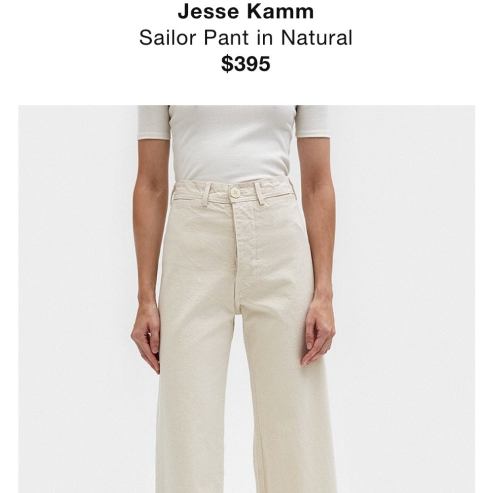 Jesse Kamm sailor pant in Natural.